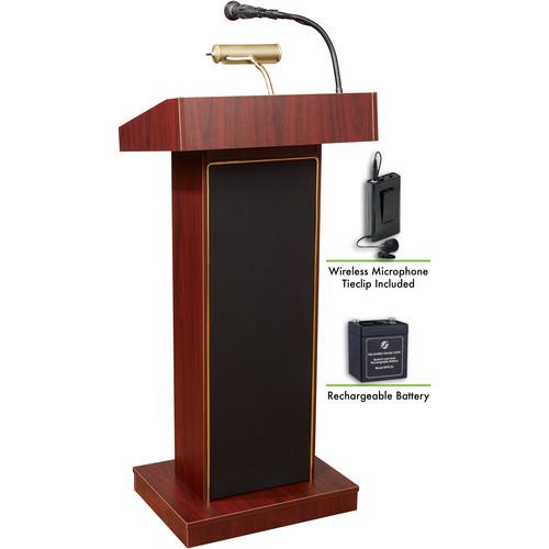 Oklahoma Sound The Orator Lectern with Rechargeable Battery & Tie Clip Wireless Lavalier Mic