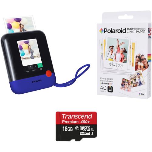 Polaroid Pop Instant Print Digital Camera with ZINK Paper and Memory Card Kit