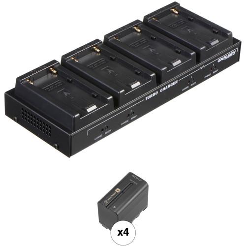 Dolgin Engineering TC40-SON Four-Position Charger Kit with 4 x Sony NP-F970 Batteries