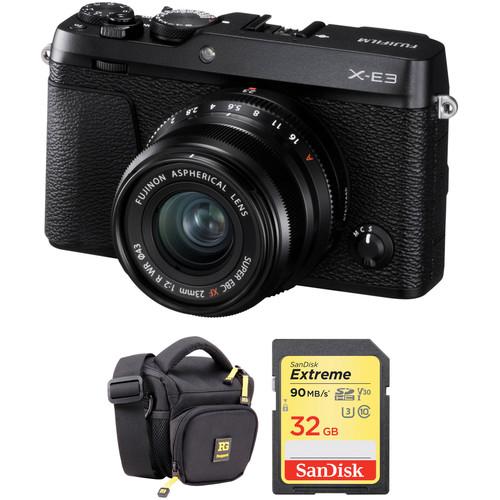 FUJIFILM X-E3 Mirrorless Digital Camera with 23mm Lens and Accessories Kit