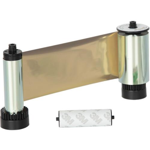IDP SIADC-P-MG Resin Metallic Gold Ribbon with Disposable Cleaning Roller for SMART-30S SMART-50 Printers