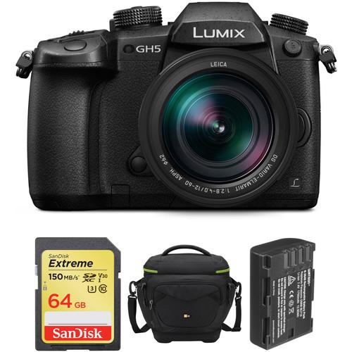Panasonic Lumix DC-GH5 Mirrorless Micro Four Thirds Digital Camera with 12-60mm Lens and Accessories Kit