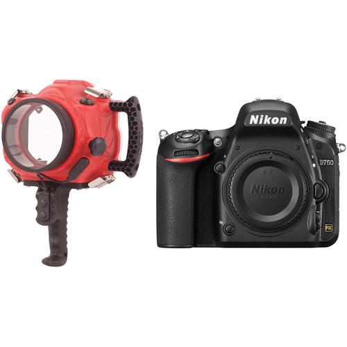 AquaTech Base D750 Underwater Sport Housing and Nikon D750 DSLR Camera Body Kit