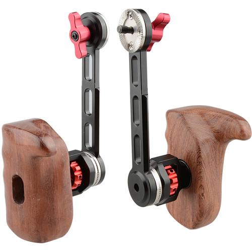 CAMVATE Left & Right Wooden Handgrips with Rosette Extension Arms