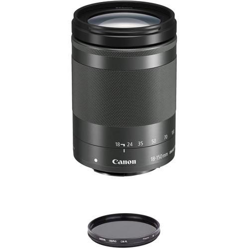 Canon EF-M 18-150mm f 3.5-6.3 IS STM Lens with Circular Polarizer Filter Kit