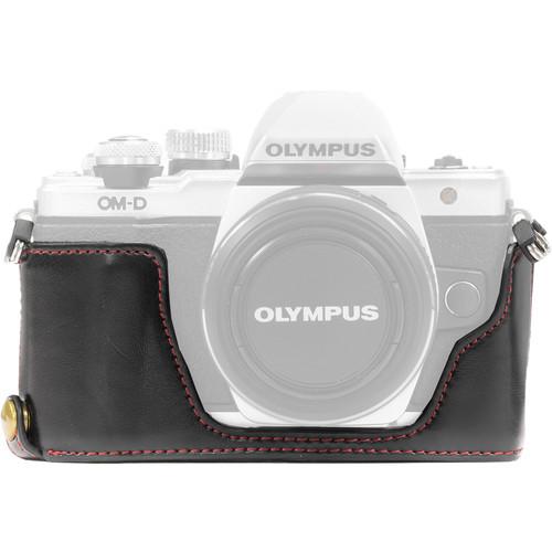 MegaGear Ever Ready PU Leather Half Case and Strap for Olympus OM-D E-M10 Mark II, E-M10