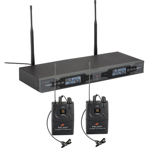 Polsen ULWS-216 Dual 16-Channel UHF Wireless Lavalier Microphone System