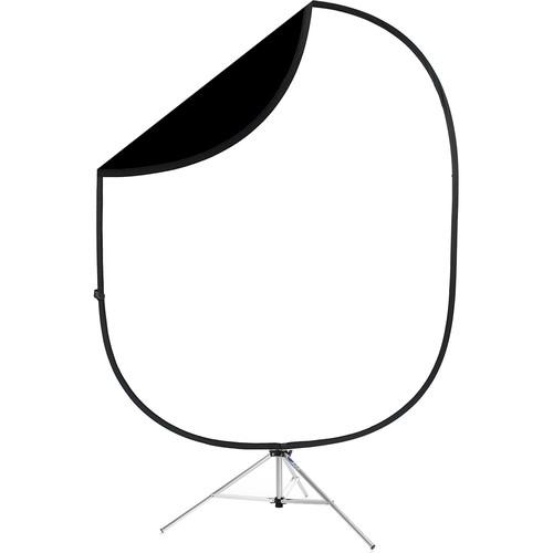 Savage Black White Collapsible 6 x 7' Backdrop with 8' Stand, Savage, Black, White, Collapsible, 6, x, 7', Backdrop, with, 8', Stand