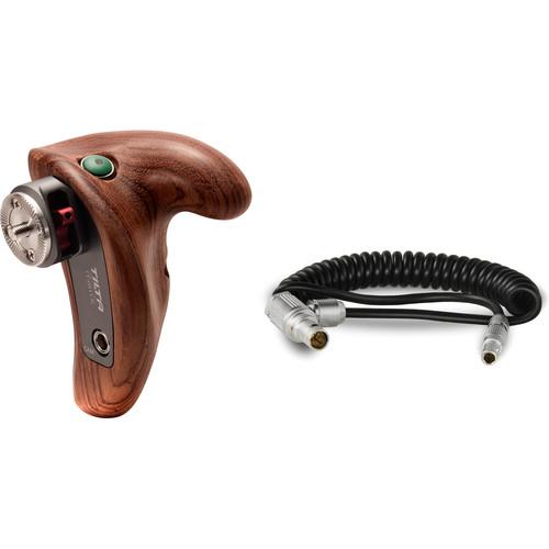 Tilta Right Side Wooden Handle 2.0 with Run Stop Button & Cable for RED DSMC2