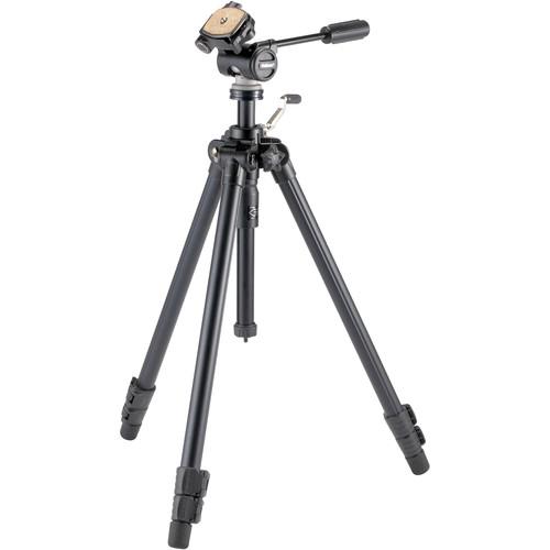 Velbon 3-Section Field Tripod 1 4" Screw Mount with 3 8" Adapter Detachable 3-Way Panhead with Qr Plate