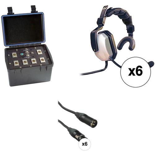 Eartec Six-Person Wired Intercom System with Single-Sided Headsets