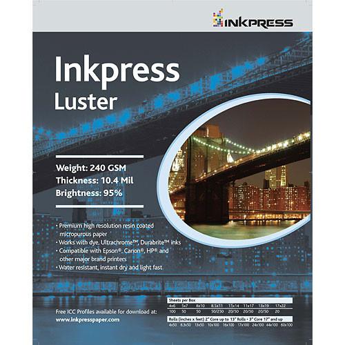 Inkpress Media Photochrome RC Luster Paper for Inkjet - 36" Wide Roll - 100