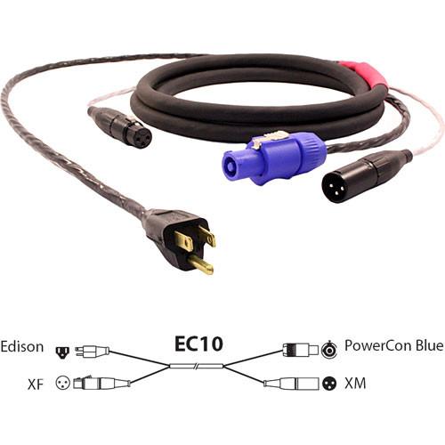 Pro Co Sound EC10 Siamese Twin AC & Audio Combo Cable- 25