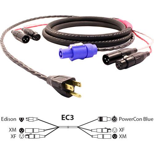 Pro Co Sound EC3 Siamese Twin AC & Audio Combo Cable- 25
