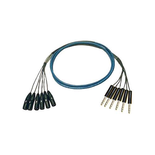 Whirlwind Medusa Multitrack Series 6 Channel 1 4" TRS Male to 3-Pin XLR Male Fanout Snake Cable - 25