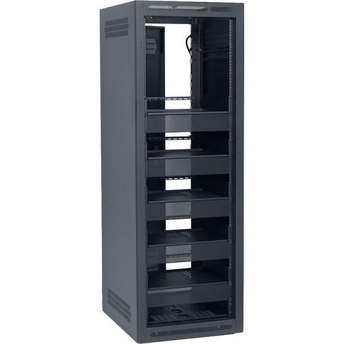 Lowell Manufacturing LER Rack-35U, 27" Deep, with AV Installed Accessories