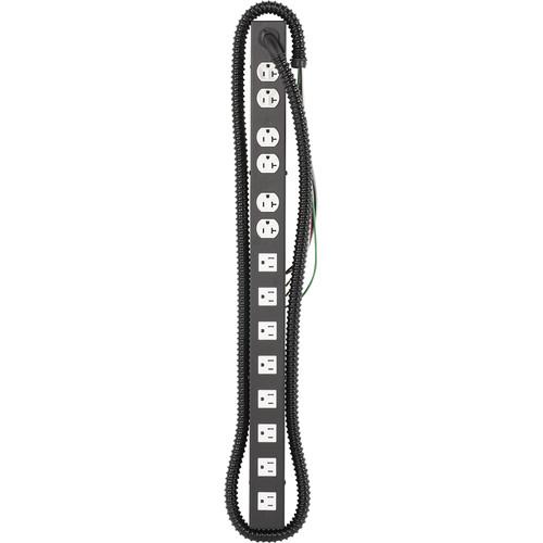 Lowell Manufacturing Power Strip-20A, 2 Circuits, 3 Duplex 8 Single Outlets, Hardwired, 6