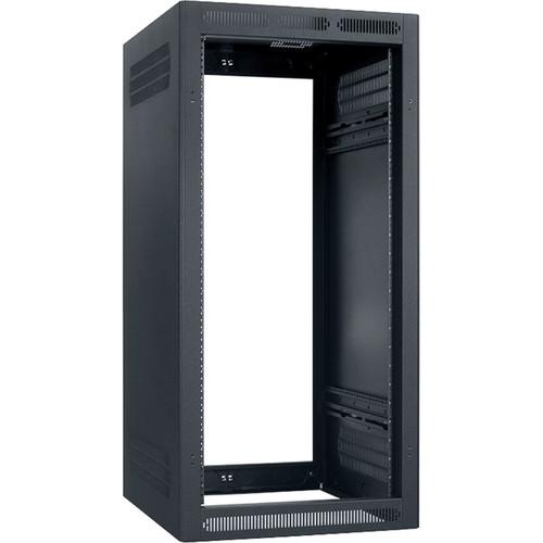 Lowell Manufacturing Rack-Enclosed-24U, 22" Deep, 1-Pair Adustable Rails, Less Rear Door