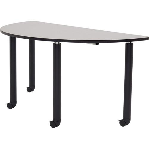 Oklahoma Sound Nps Sit Stand Teachers Table - Semi-Circle - Adjustable Height Legs - Casters