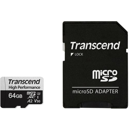 Transcend 64GB 330S UHS-I microSDXC Memory Card with SD Adapter