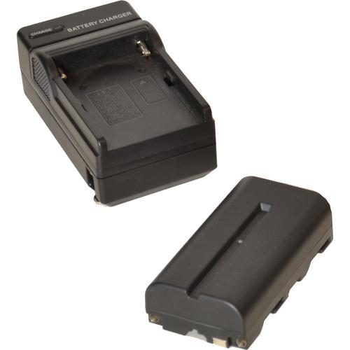 Bescor NPF-Style Non-Decoded 7.4V 2200mAh Battery & Universal 18W Automatic Battery Charger Kit