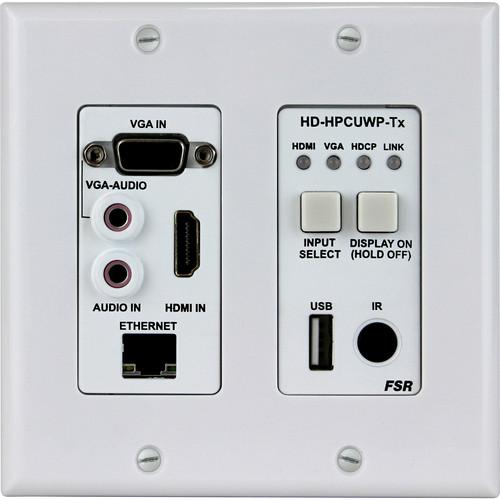 FSR HDMI PC USB over HDBaseT 2-Gang Wall Plate Transmitter