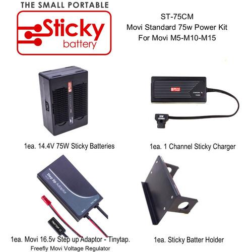 Hawk-Woods ST-75 Sticky Battery with 1-Ch Charger, Holder & CLB-MOV Adapter
