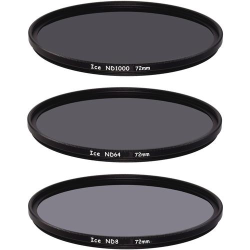 Ice 72mm ND8, ND64, and ND1000 Solid Neutral Density Filter Kit