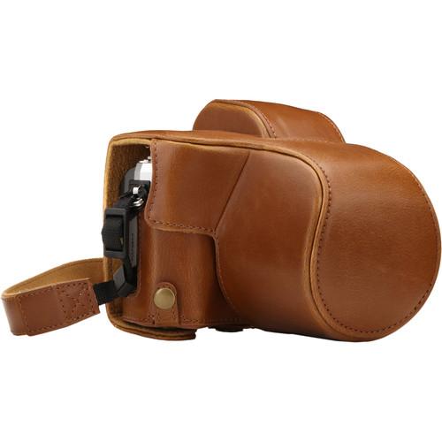 MegaGear Ever Ready Leather Camera Case for Olympus OM-D E-M10 Mark III with 14-42mm Lens