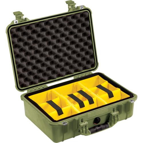 Pelican 1504 Waterproof 1500 Case with Yellow and Black Divider Set
