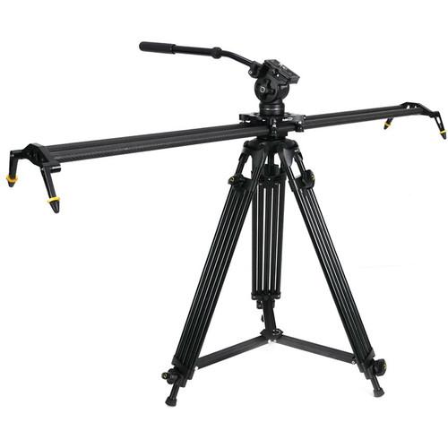 ProAm USA Slideways Pro Slider Kit with Tandem Leg Tripod & Fluid Head
