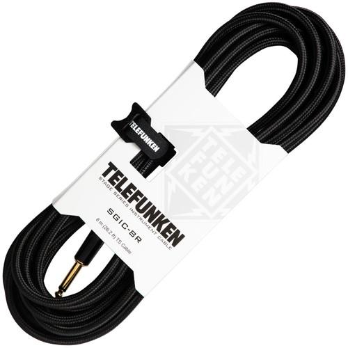 Telefunken Instrument Cable: 1-Straight 1 4" and 1-Right Angle 1 4"Connector Braid Jacket Gold Plated Plugs 26