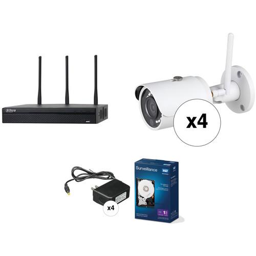 Dahua Technology Wi-Fi Series 4-Channel 5MP NVR with 1TB HDD & 4 3MP Outdoor Wi-Fi Night Vision Bullet Cameras