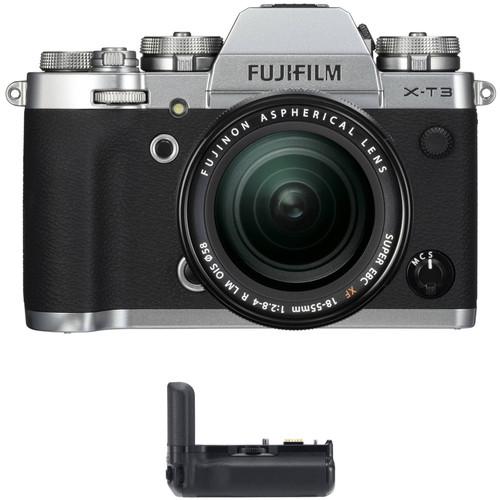 FUJIFILM X-T3 Mirrorless Digital Camera with 18-55mm Lens and Battery Grip Kit