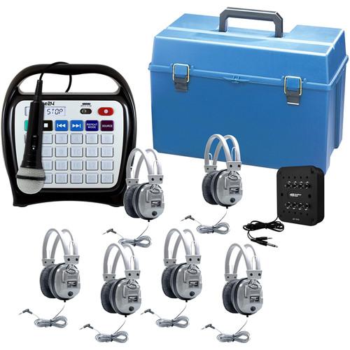 HamiltonBuhl Juke24 MEGA 6-Station Listening Center with Juke24, 6 Deluxe Headphones & 8-Position Jackbox