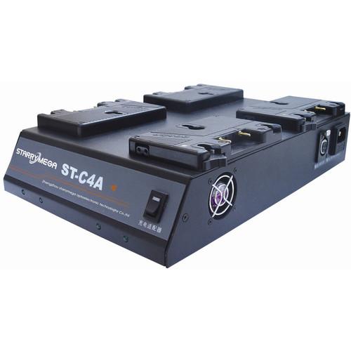 StarryMega 4-Bay Simultaneous Charger for Gold Mount Batteries