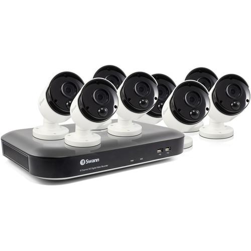Swann 5580 Series 8-Channel 4K UHD DVR with 2TB HDD & 8 4K Outdoor Night Vision Bullet Cameras