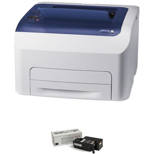 Xerox Phaser 6022 Color LED Printer with Extra Black Toner Cartridge Kit