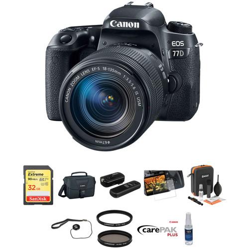 Canon EOS 77D DSLR Camera with 18-135mm Lens Deluxe Kit