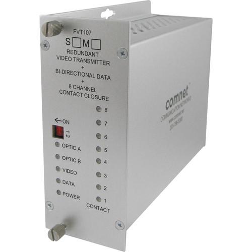 COMNET 10-Bit Multi-Mode Digital Video Transmitter & 1 Bidirectional Data Channel with Dual Optical Ports 8 Contact Closures