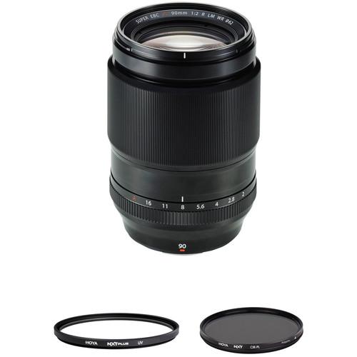 FUJIFILM XF 90mm f 2 R LM WR Lens with UV and Circular Polarizer Filters