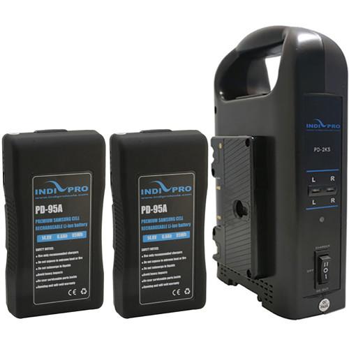 IndiPRO Tools Two 95Wh Li-Ion Batteries and Dual Charger Kit