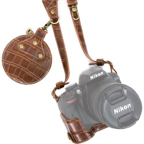MegaGear Ever Ready PU Leather Half Case with Shoulder Strap for Nikon D3100-3400