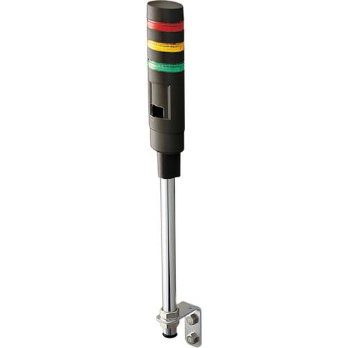 O.C. White Signal-Lite 3-Color Column Integrated Studio LED Tally Light with "L" Bracket Metal Pole Mounting
