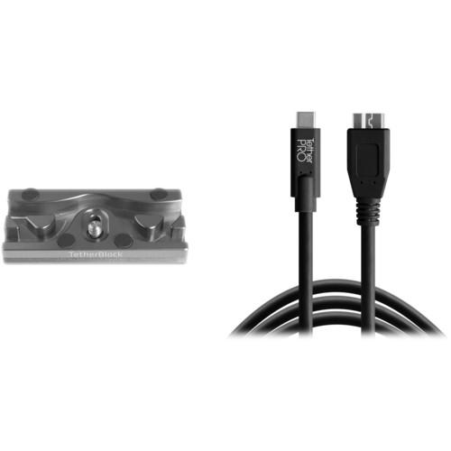 Tether Tools TetherPro USB Cable with TetherBLOCK Quick Release Plate Kit