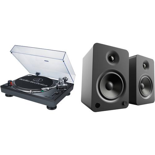Audio-Technica Consumer AT-LP120USB Direct Drive Professional DJ Turntable and Powered Speakers Kit