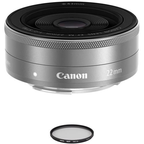 Canon EF-M 22mm f 2 STM Lens with UV Filter Kit