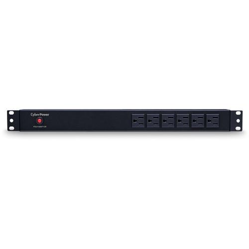 CyberPower 12A 100-125V 50 60Hz PDU Nema 5-15P Plug 12-R 6-F Nema 5-15R OUTS 1U 15