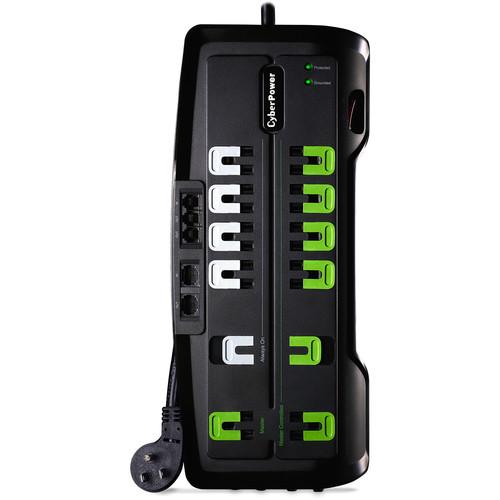 CyberPower 4350 J Surge Suppressor, 125 V, Nema 5-15P 45 Degree Off-Set Plug, 12-Outlet, 8
