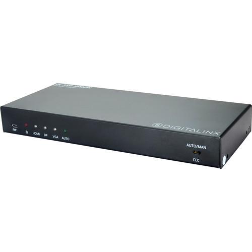 Digitalinx 3 x 1 Auto Switcher with 1 HDMI, 1 DisplayPort with Audio, & 1 VGA with Audio